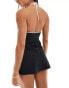 Free Society halter mini beach dress in black and white