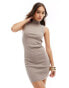 Vero Moda high neck jersey mini dress in washed grey