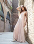 ASOS EDITION drop waist maxi dress with chiffon skirt in pale blush