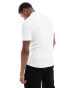 River Island muscle fit pointelle polo shirt in white