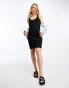 Brave Soul Emylin scoop neck jersey mini dress in black