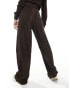 Object plisse trouser co-ord in chocolate brown