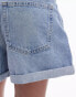 Topshop denim roll hem shorts in bleach