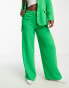 JDY high waisted wide leg trouser co-ord in bright green