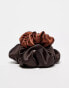 & Other Stories hair scrunchie 2-pack in mixed sizes in brown