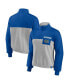 Women's Royal, Heathered Gray Florida Gators Sideline to Sideline Colorblock Quarter-Zip Jacket