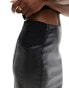 Vero Moda high waisted stretch faux leather mini skirt in black