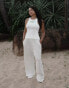 4th & Reckless x Loz Vassallo Serena branded ribbed vest in white