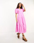 Y.A.S Petite broderie maxi dress in pink