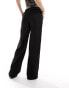 JDY wide leg button detail pleated trousers in black