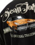 Sean John script t-shirt in black with retro car back print