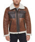 Men's Faux Leather Shortie Rancher Jacket with Fleece Accents