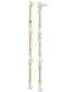 Gold-Tone Bar & Imitation Pearl Linear Drop Earrings