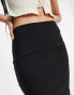 ASOS DESIGN Tall high waist tailored midi pencil skirt in black