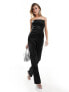 Daska satin jumpsuit in black