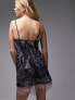 Topshop cami lace and embellished mini dress in purple