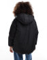 ASOS DESIGN oversized puffer jacket with hood in black