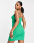 Only jersey cami bodycon mini dress in bright green