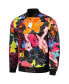 Men's Black Looney Tunes Graphic Satin Full-Snap Jacket