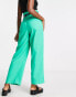 Vero Moda high waisted belted trousers in bright green