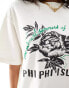 ASOS DESIGN boyfriend fit t-shirt with phi phi islands graphic in cream