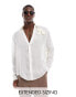 ASOS DESIGN relaxed low collared shirt with applique flowers in cream