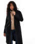 Pull&Bear tailored double button coat in black