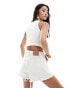 Cotton On high rise stretch denim shorts in white