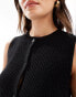 ASOS DESIGN knitted crew neck waistcoat with peplum hem in black