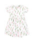 Toddler Girls Cotton Dresses, Pink Tulips