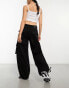 Waven viggo high rise denim cargo trousers co-ord in black