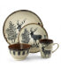 Wild Nature 16 Piece Luxurious Stoneware Dinnerware, Service for 4