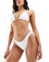 Cotton On high side brazillian bikini bottom in white crinkle