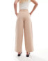 Miss Selfridge Petite tailored wide leg trouser in taupe