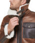 Men's Faux Leather Shortie Rancher Jacket with Fleece Accents