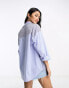 In The Style contrast oversized shirt in blue stripe