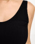 ASOS 4505 Icon seamless rib deep plunge vest in black