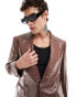 ASOS DESIGN sequin slim fit suit jacket in brown