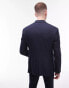 Topman skinny textured suit jacket in navy