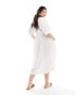 Yours linen look maxi dress in white