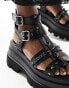 Koi He Divine spiked chunky sandals in black