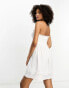 River Island lace insert bandeau mini beach dress in white