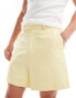 ASOS DESIGN smart crop bermuda shorts in yellow waffle texture