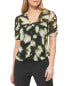 Dkny Printed Ruched Front Top Women's Xl