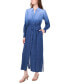 Women's Ombré Belted Long-Sleeve Maxi Shirtdress