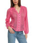 Madison Miles Loose Crochet Shirt Women's Pink M