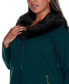 Black Label Plus Size Faux Fur Collar Cardigan