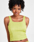 Women's Square-Neck Textured Knit Top, Created for Macy's