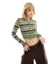 COLLUSION shrunken knitted stripe hoodie in multi