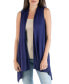 Draped Open Front Sleeveless Cardigan Vest